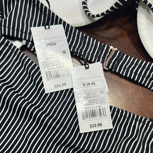 Shade & Shore Black and White Striped Bikini Set - Picture 5 of 5